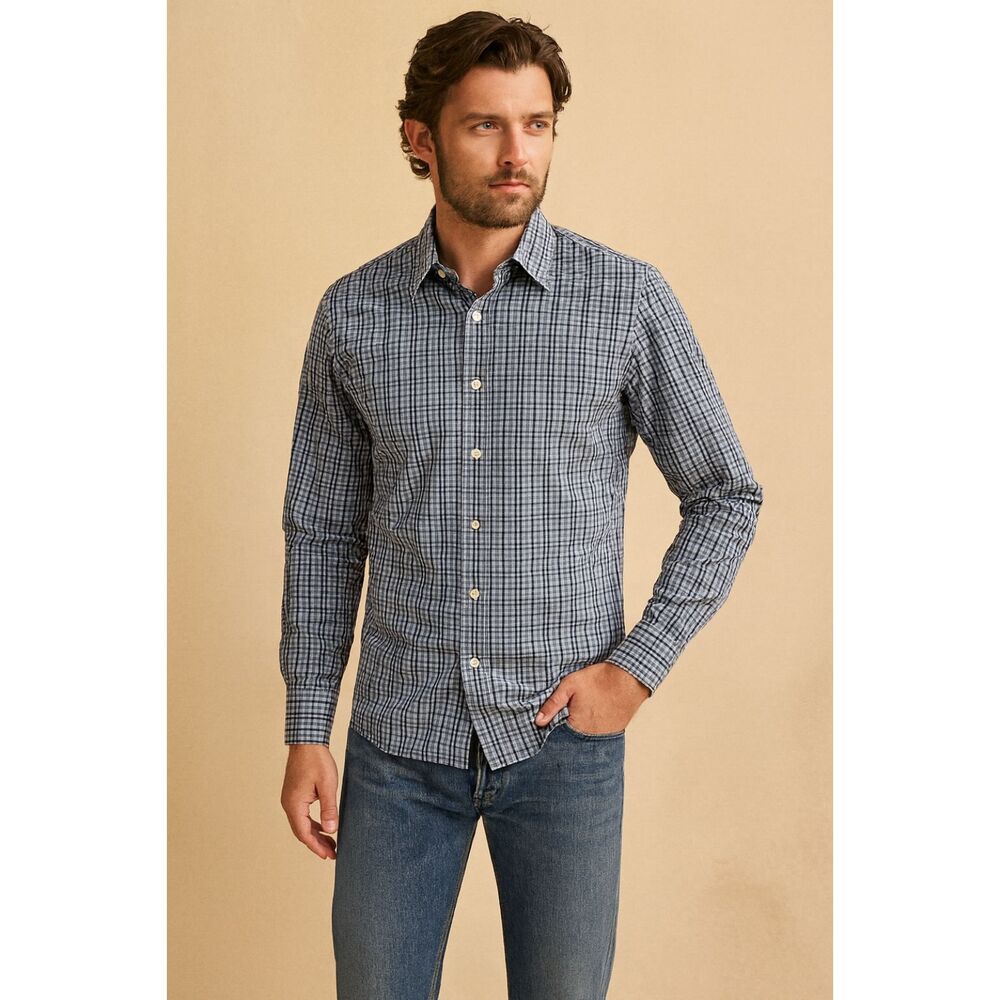 TODD SNYDER New York Plaid Button Up Cotton Long Sleeve Shirt Top Men’s Size 16